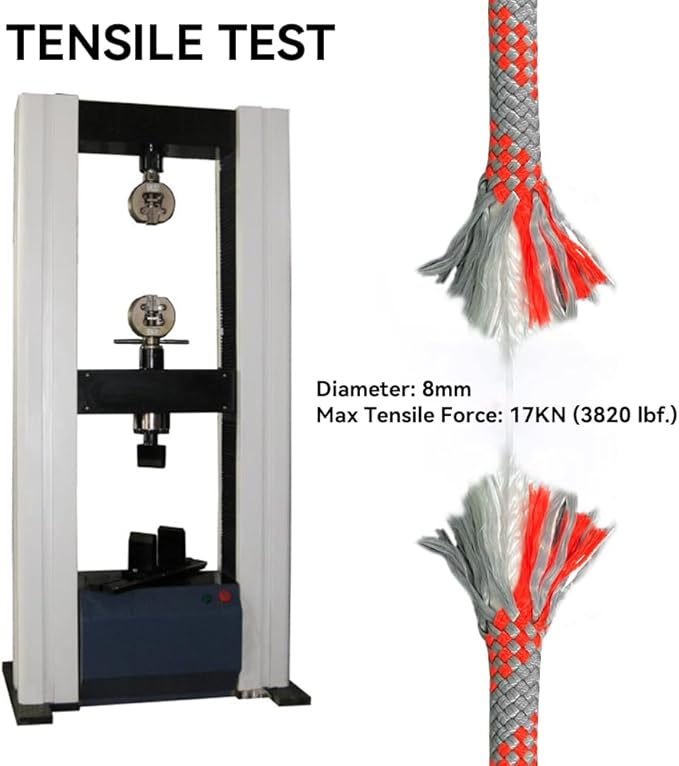 SEAMUS 8mm Prusik Accessory Cord 30M (100ft) UIAA Rock Climbing Rope 16Kn High Tensile Strength Rock Climbing Accessories Cord Double Braid Nylon Cord for Mountain Tree Climbing,Fire Rescue