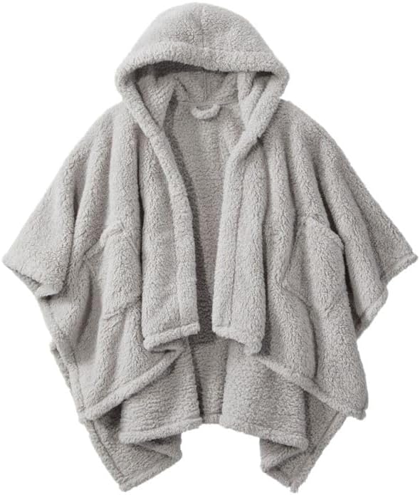 Wearable Blanket Sherpa Poncho Office Work Warm Cozy Shawl Blanket,Plush Cape Wrap for Adults