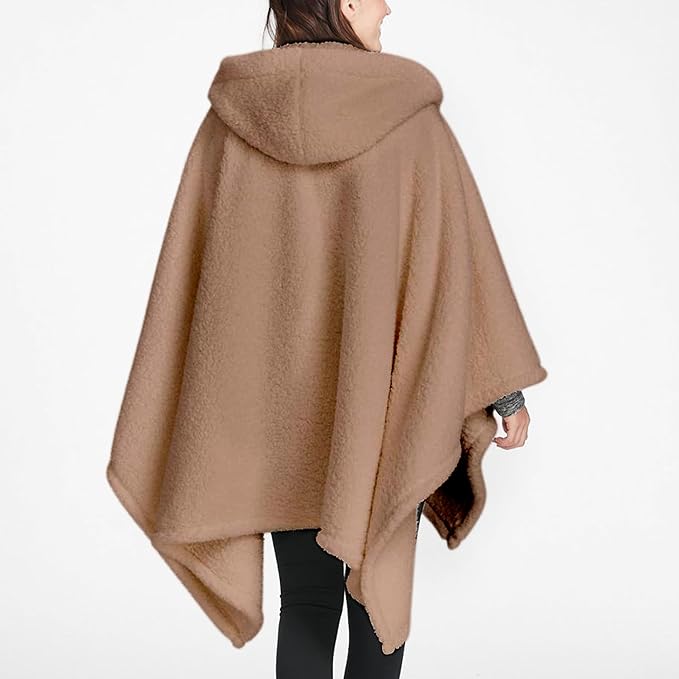 Wearable Blanket Sherpa Poncho Office Work Warm Cozy Shawl Blanket,Plush Cape Wrap for Adults
