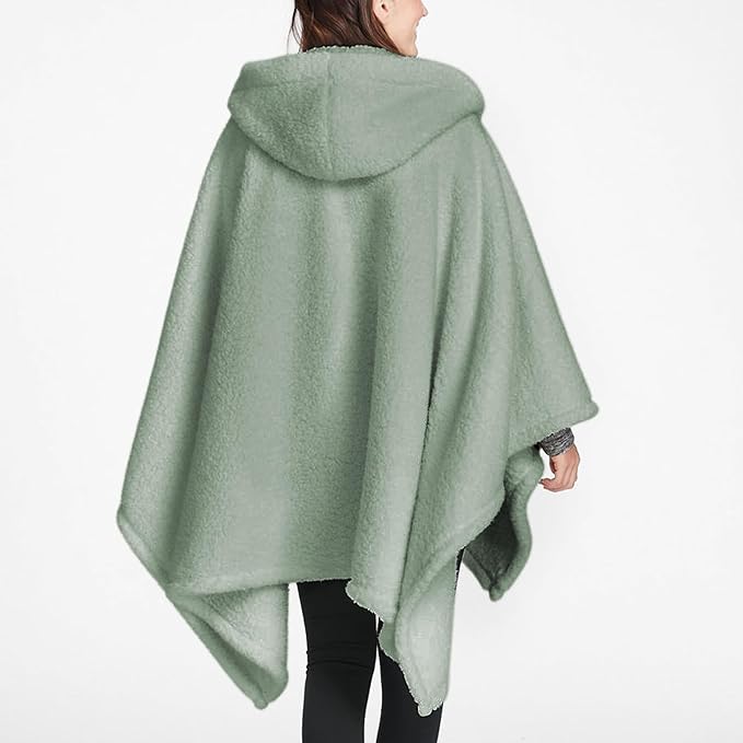Wearable Blanket Sherpa Poncho Office Work Warm Cozy Shawl Blanket,Plush Cape Wrap for Adults