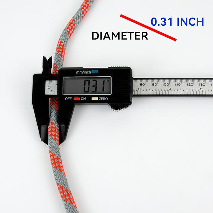 SEAMUS 8mm Prusik Accessory Cord 30M (100ft) UIAA Rock Climbing Rope 16Kn High Tensile Strength Rock Climbing Accessories Cord Double Braid Nylon Cord for Mountain Tree Climbing,Fire Rescue