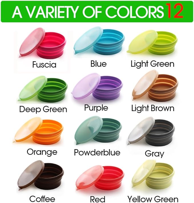 ME.FAN Silicone Collapsible Bowls - Silicone Folding Travel Bowl with Lids - Expandable Food Storage Containers Set - Portable, [27oz]