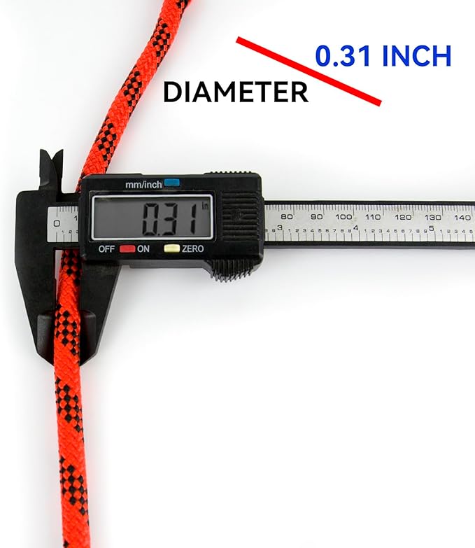 SEAMUS 8mm Prusik Accessory Cord 6M (20ft) UIAA Rock Climbing Rope 14Kn High Tensile Strength Rock Climbing Accessories Cord Double Braid Nylon Cord for Mountain Tree Climbing,Fire Rescue