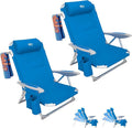 #WEJOY Folding Beach Chair for Adults, 4-Position Aluminum Lightweight Beach Chair, Low Sands Chairs with Shoulder Strap, Cup Holder and Padded Headrest, Supports 265lbs for Lawn
