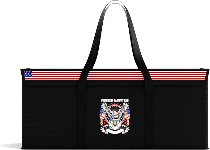 Fireproof Explosionproof Lipo Battery Safe Bag - Large Capacity Ebike Battery Storage Guard Pouch for Charging & Storage - Waterproof Protective Case for Ebike & Lithium Batteries(22x9x9.4 Inches)