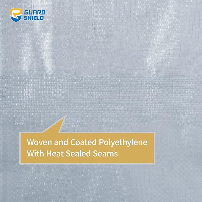 GUARD SHIELD Silver Tarp Waterproof 6x8 Feet Medium Duty All Purpose Poly Tarps Cover 7mil