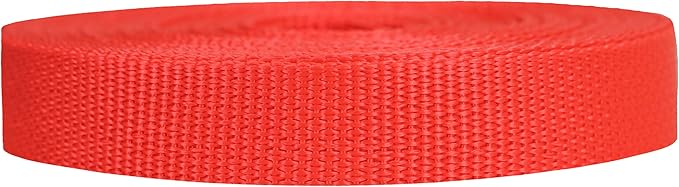 Lightweight Polypropylene Webbing - Poly Strapping for Outdoor DIY Gear Repair, Pet Collars, Crafts – 3/4 Inch by 10, 25, or 50 Yards, Over 20 Colors