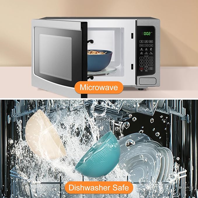 Wheat Straw Cereal Bowls Set of 8, Unbreakable Cereal Bowl 28 oz, Microwave and Dishwasher Safe Reusable Bowls Sets for Oatmeal, Ramen, Salads & Soups, Multicolor