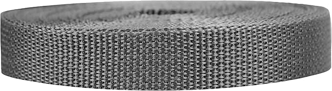 Lightweight Polypropylene Webbing - Poly Strapping for Outdoor DIY Gear Repair, Pet Collars, Crafts – 3/4 Inch by 10, 25, or 50 Yards, Over 20 Colors