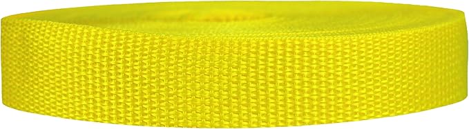 Lightweight Polypropylene Webbing - Poly Strapping for Outdoor DIY Gear Repair, Pet Collars, Crafts – 3/4 Inch by 10, 25, or 50 Yards, Over 20 Colors
