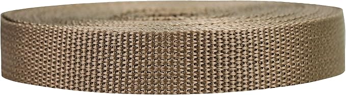 Lightweight Polypropylene Webbing - Poly Strapping for Outdoor DIY Gear Repair, Pet Collars, Crafts – 3/4 Inch by 10, 25, or 50 Yards, Over 20 Colors