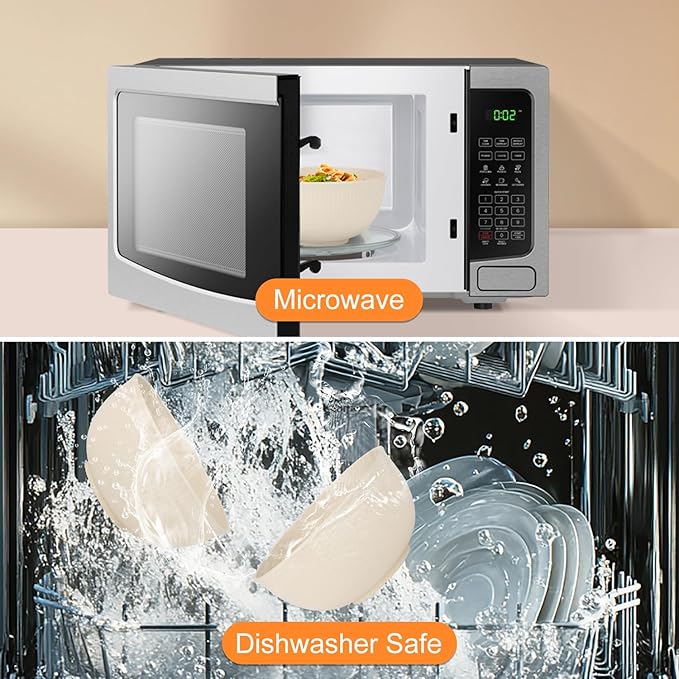 Wheat Straw Cereal Bowls Set of 8, Unbreakable Cereal Bowl 28 oz, Microwave and Dishwasher Safe Reusable Bowls Sets for Oatmeal, Ramen, Salads & Soups, Beige