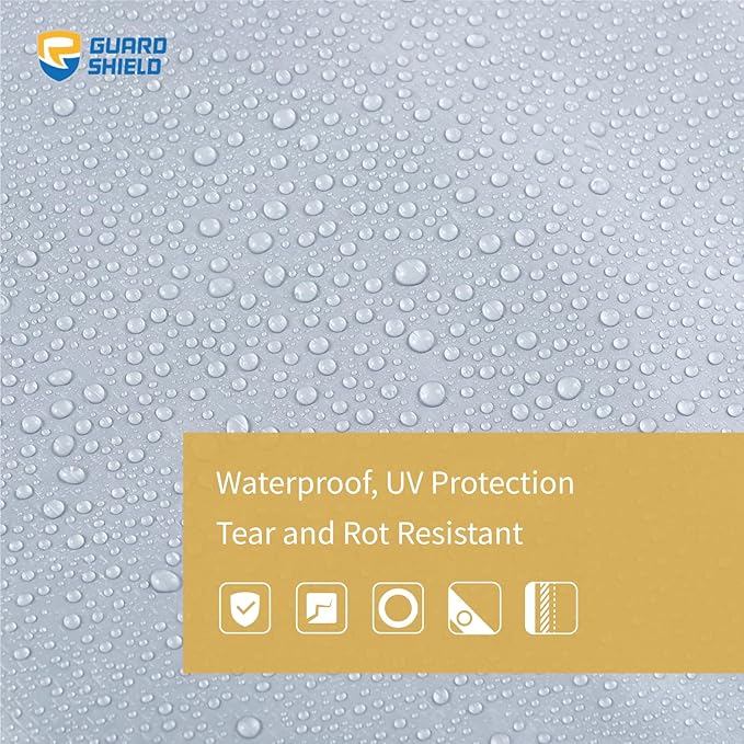 GUARD SHIELD Silver Tarp Waterproof 15x15 Feet Medium Duty All Purpose Poly Tarps Cover 7mil