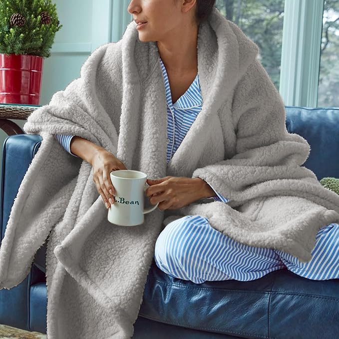 Wearable Blanket Sherpa Poncho Office Work Warm Cozy Shawl Blanket,Plush Cape Wrap for Adults