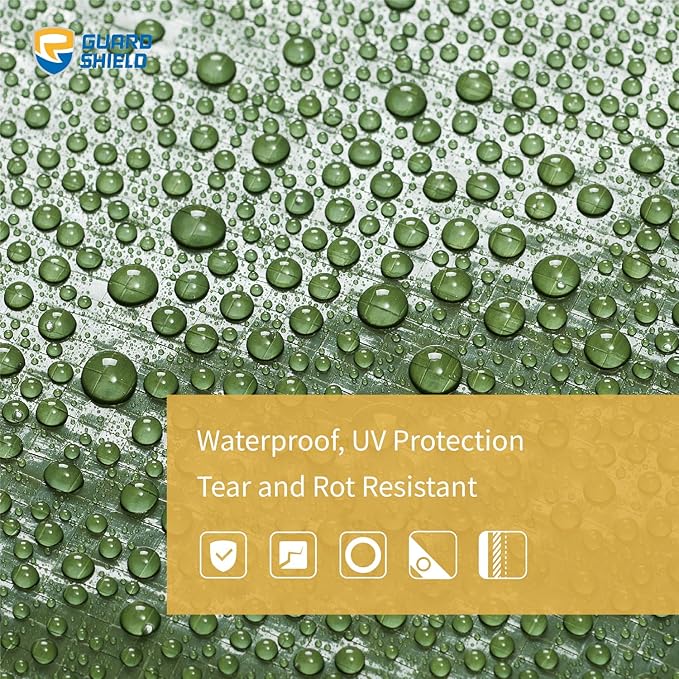 GUARD SHIELD Green Tarp Waterproof 8x10 Feet Medium Duty All Purpose Poly Tarps Cover 7mil