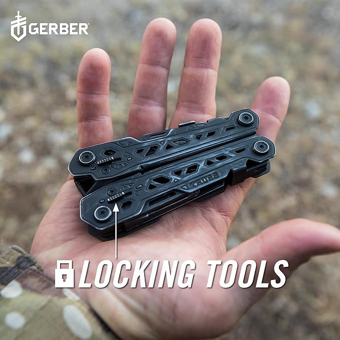 Gerber Gear Truss 17-in-1 Multitool with Pocket Knife and Needle Nose Pliers - Gifts for Men, Compact EDC Gear, Black with Standard Sheath