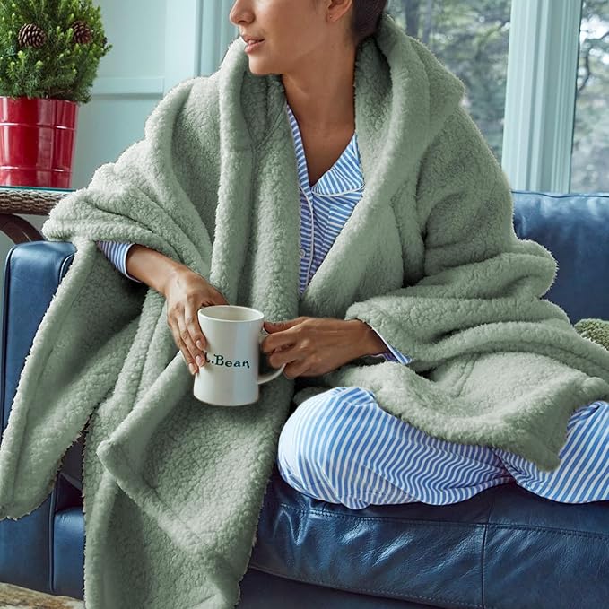 Wearable Blanket Sherpa Poncho Office Work Warm Cozy Shawl Blanket,Plush Cape Wrap for Adults