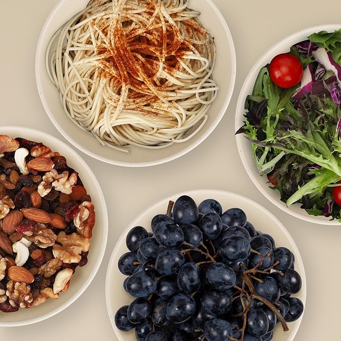 Wheat Straw Cereal Bowls Set of 8, Unbreakable Cereal Bowl 28 oz, Microwave and Dishwasher Safe Reusable Bowls Sets for Oatmeal, Ramen, Salads & Soups, Beige