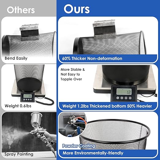 10-Pack 6 Gal Mesh Office Trash Can with 150Pcs Garbage Bags, Black Mesh Trash Cans, Open Metal Wire Wastebaskets, Waste Basket Trash Can for Near Desk, Recycling Garbage Container Bin