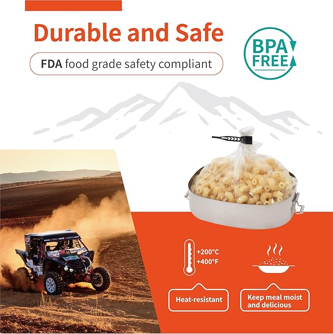 Portable Cooker Bags 7"X 10.5". Compatible with All Exhaust Food Warmer.Heat resistant, food- grade, BPA free. Also Suitable for Electric Lunch Food Heater (10 bags/pk) (Three Pack)