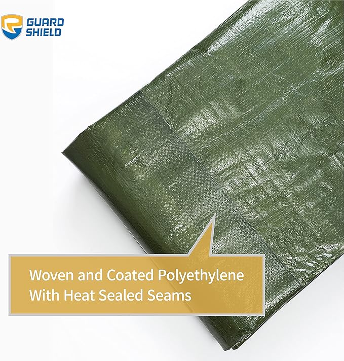 GUARD SHIELD Green Tarp Waterproof 8x10 Feet Medium Duty All Purpose Poly Tarps Cover 7mil